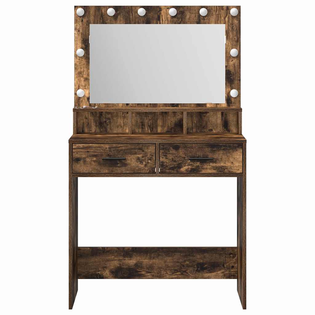 vidaXL Dressing Table Smoked Oak 79 x 41 x 135 cm Engineered Wood 5