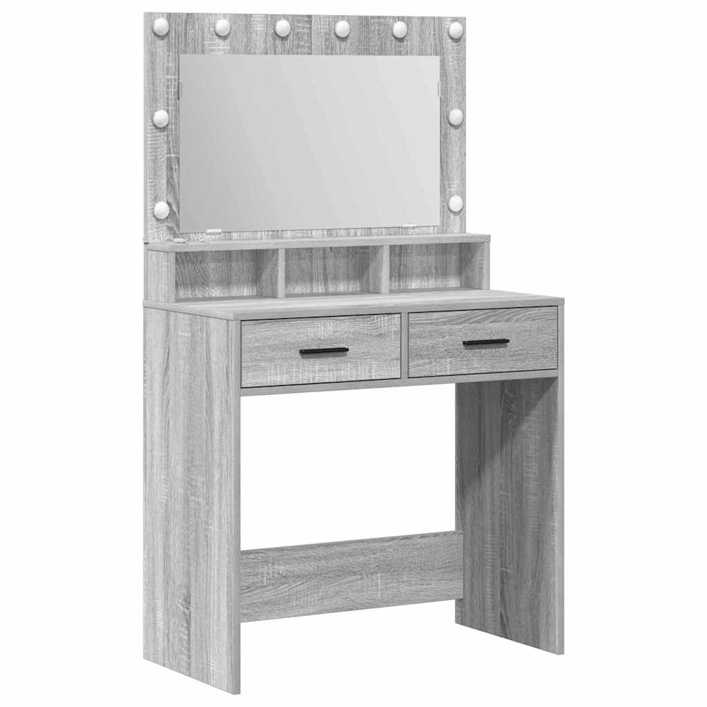 vidaXL Dressing Table Grey Sonoma 79 x 41 x 135 cm Engineered Wood 2