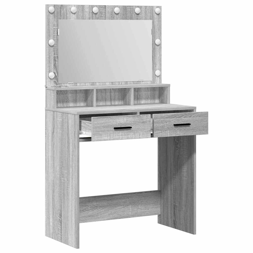 vidaXL Dressing Table Grey Sonoma 79 x 41 x 135 cm Engineered Wood 4