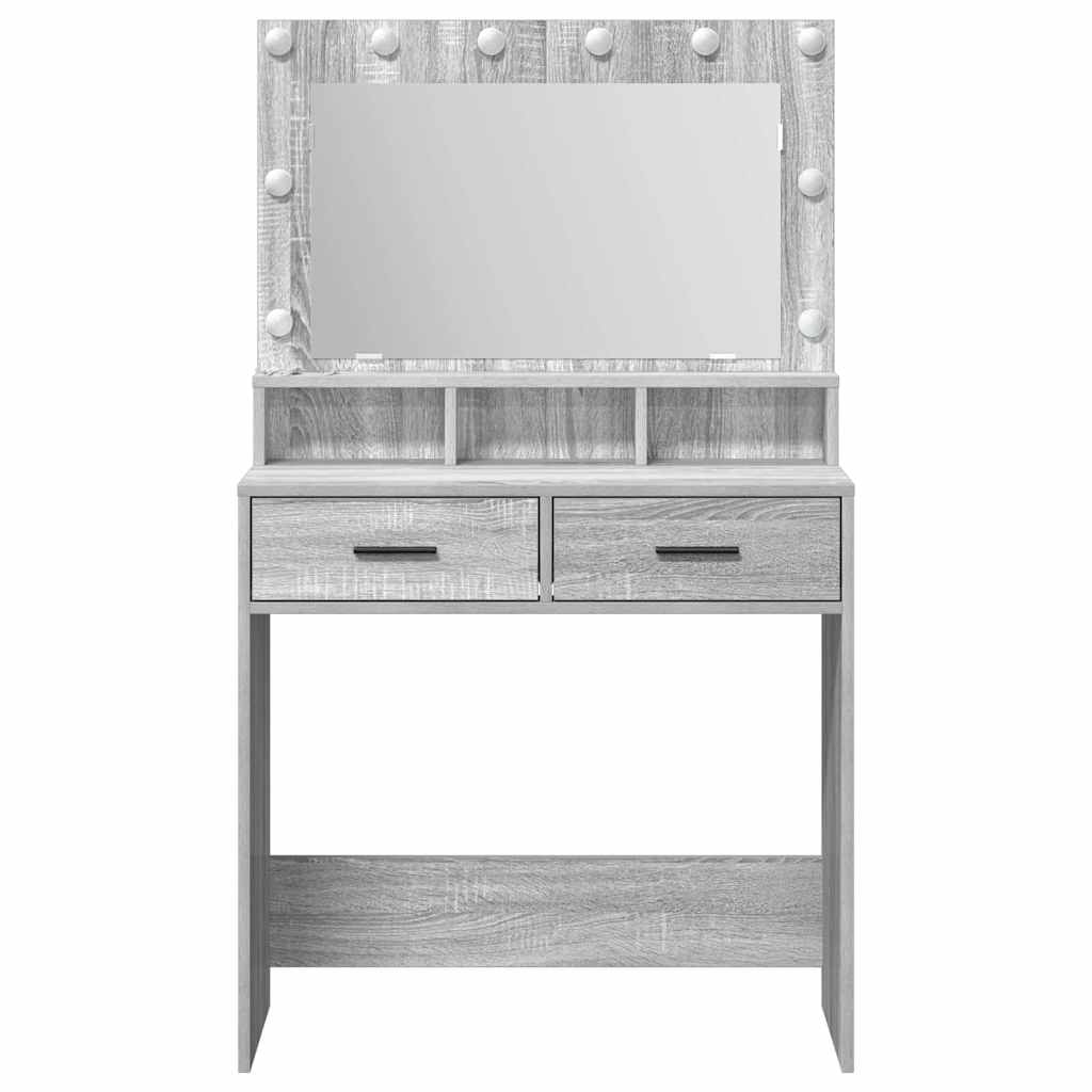 vidaXL Dressing Table Grey Sonoma 79 x 41 x 135 cm Engineered Wood 5