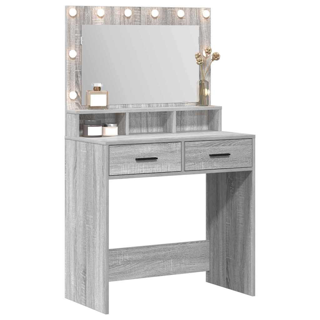 vidaXL Dressing Table Grey Sonoma 79 x 41 x 135 cm Engineered Wood 3
