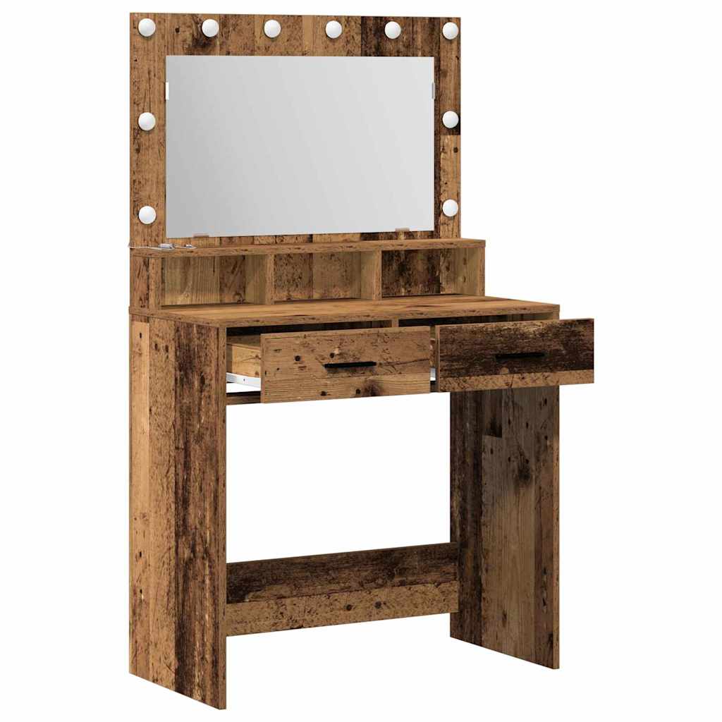 vidaXL Dressing Table Old Wood 79 x 41 x 135 cm Engineered Wood 4