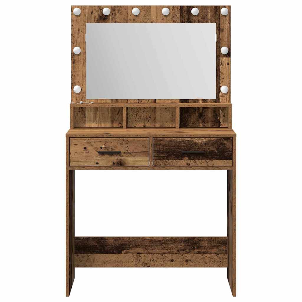 vidaXL Dressing Table Old Wood 79 x 41 x 135 cm Engineered Wood 5