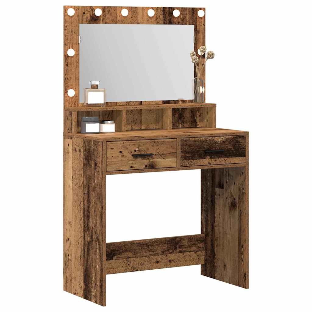 vidaXL Dressing Table Old Wood 79 x 41 x 135 cm Engineered Wood 3