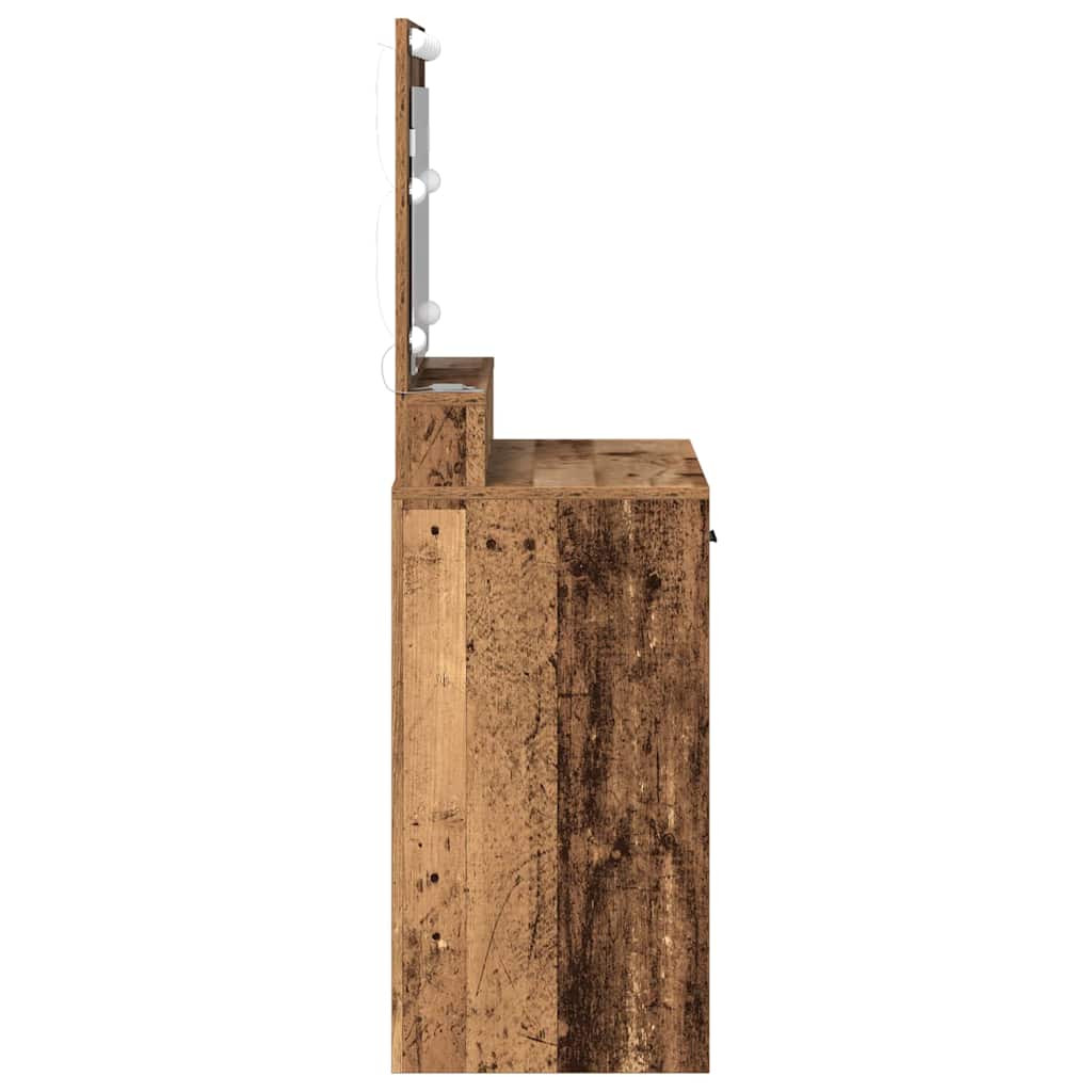 vidaXL Dressing Table Old Wood 79 x 41 x 135 cm Engineered Wood 6