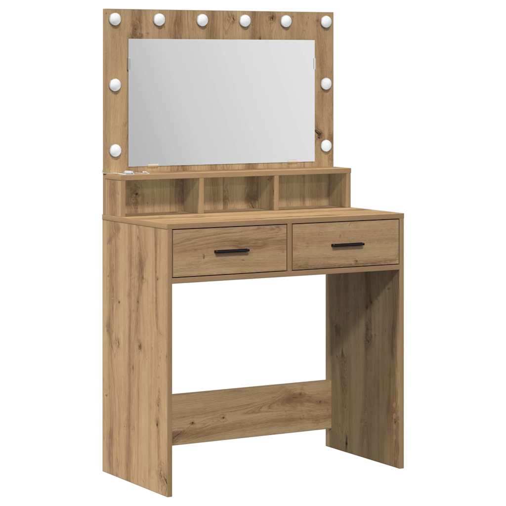 vidaXL Dressing Table Artisan Oak 79 x 41 x 135 cm Engineered Wood 2