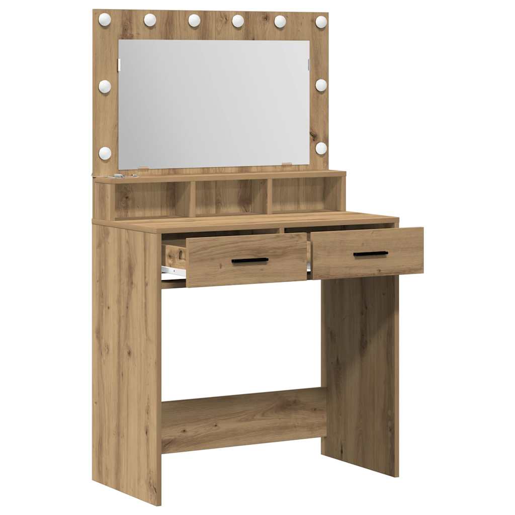 vidaXL Dressing Table Artisan Oak 79 x 41 x 135 cm Engineered Wood 4