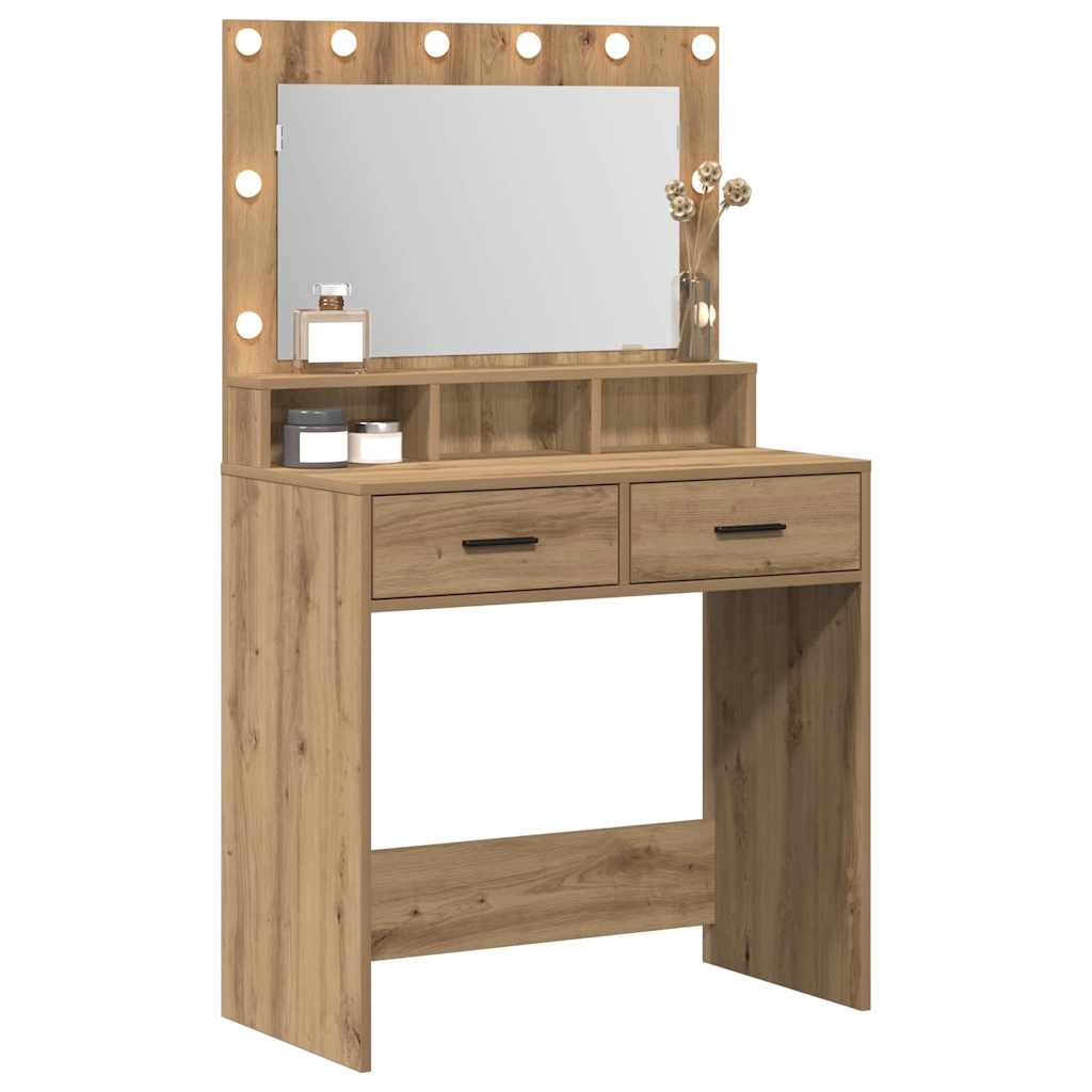 vidaXL Dressing Table Artisan Oak 79 x 41 x 135 cm Engineered Wood 3