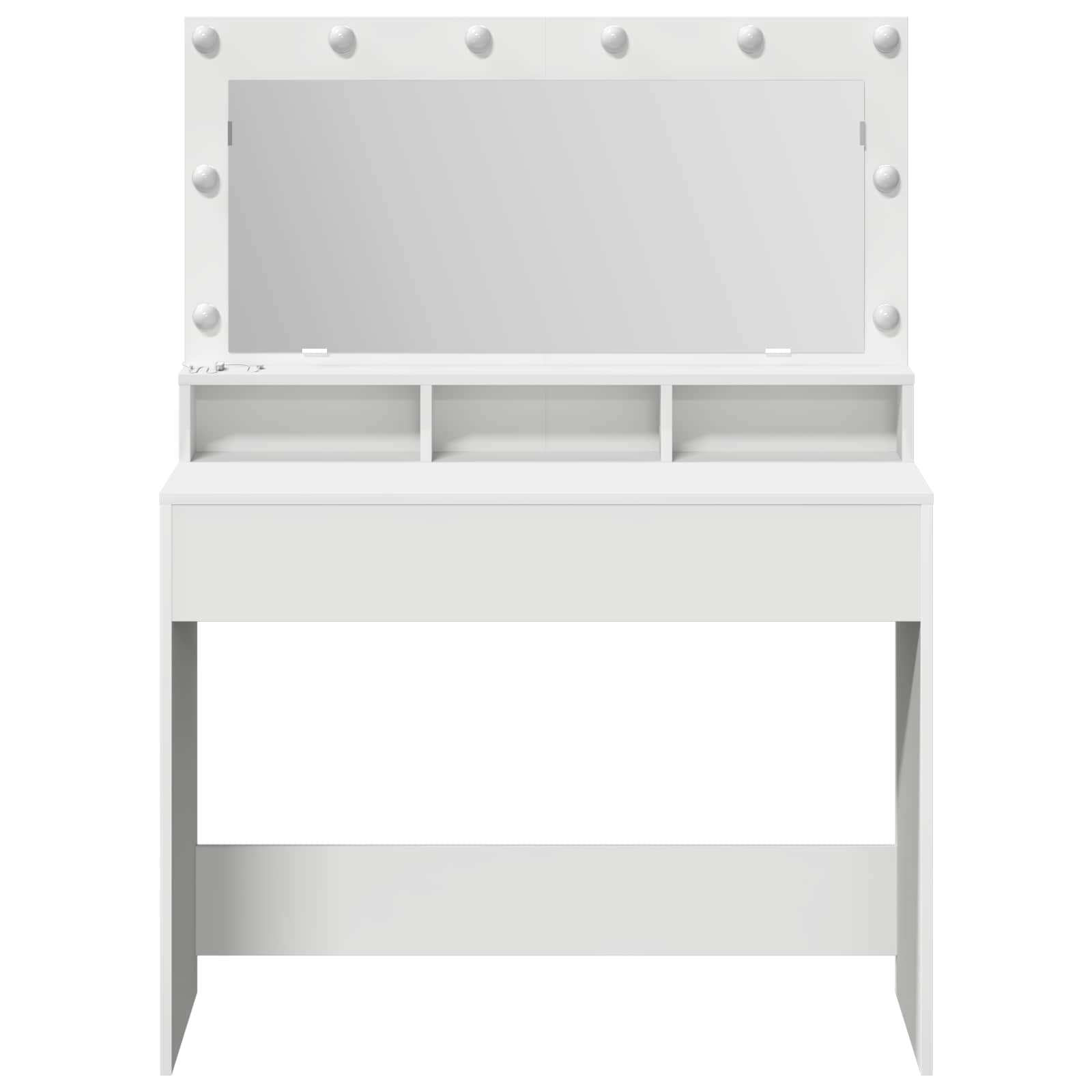 vidaXL Dressing Table White 100 x 41 x 135 cm Engineered Wood 5