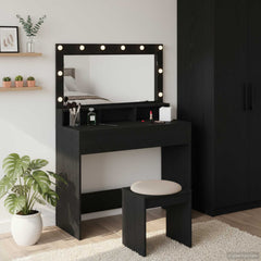 vidaXL Dressing Table Black Oak 100 x 41 x 135 cm Engineered Wood 1