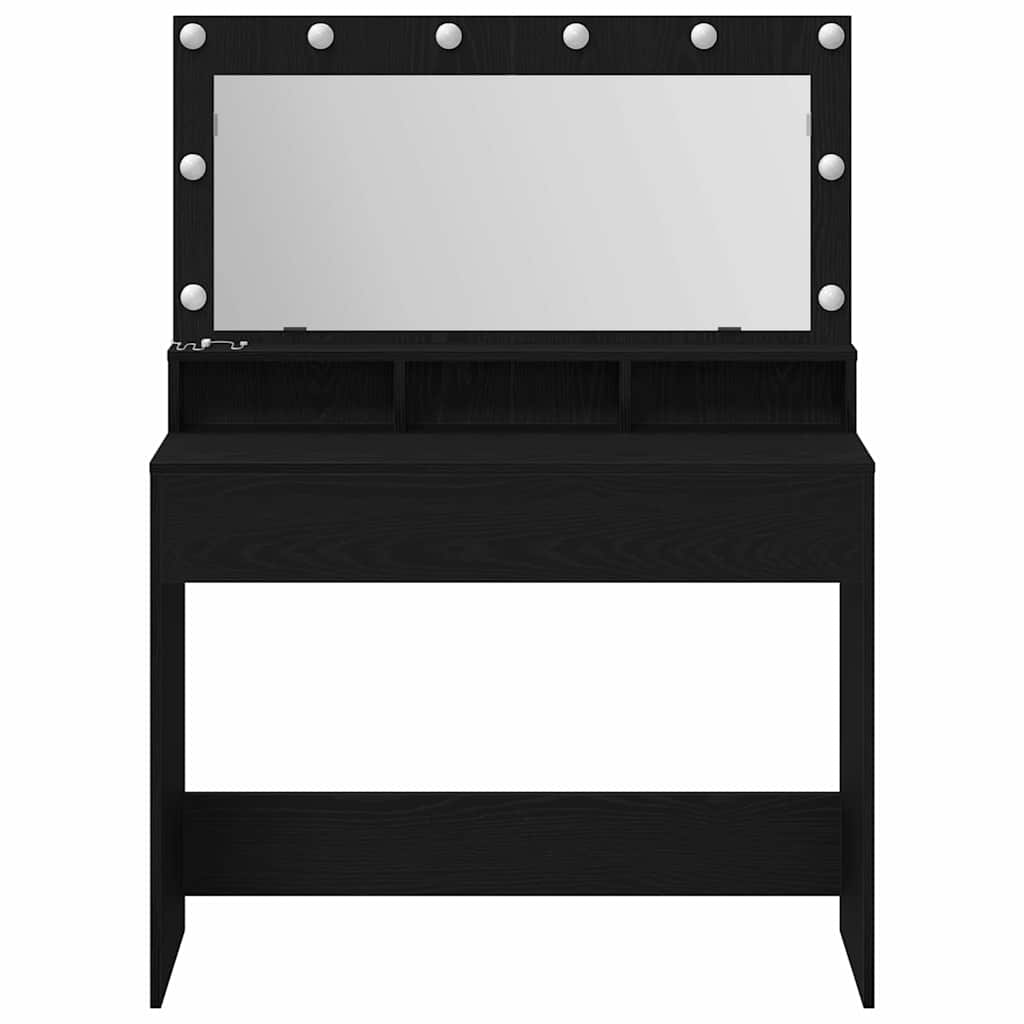 vidaXL Dressing Table Black Oak 100 x 41 x 135 cm Engineered Wood 4