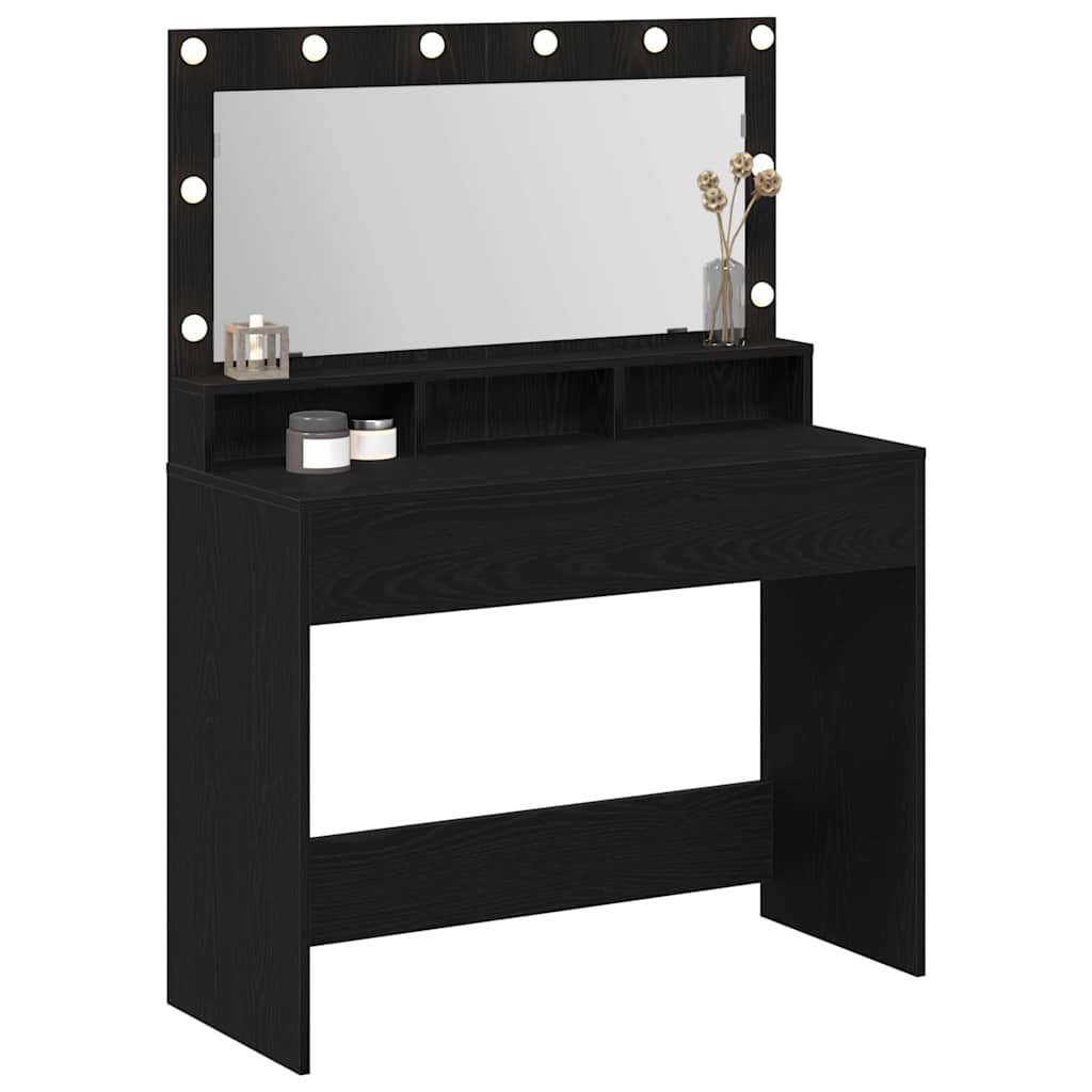vidaXL Dressing Table Black Oak 100 x 41 x 135 cm Engineered Wood 3