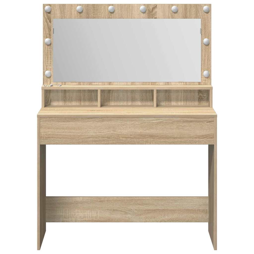 vidaXL Dressing Table Sonoma Oak 100 x 41 x 135 cm Engineered Wood 4