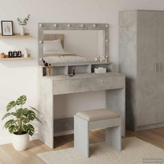 vidaXL Dressing Table Concrete Grey 100 x 41 x 135 cm Engineered Wood 1