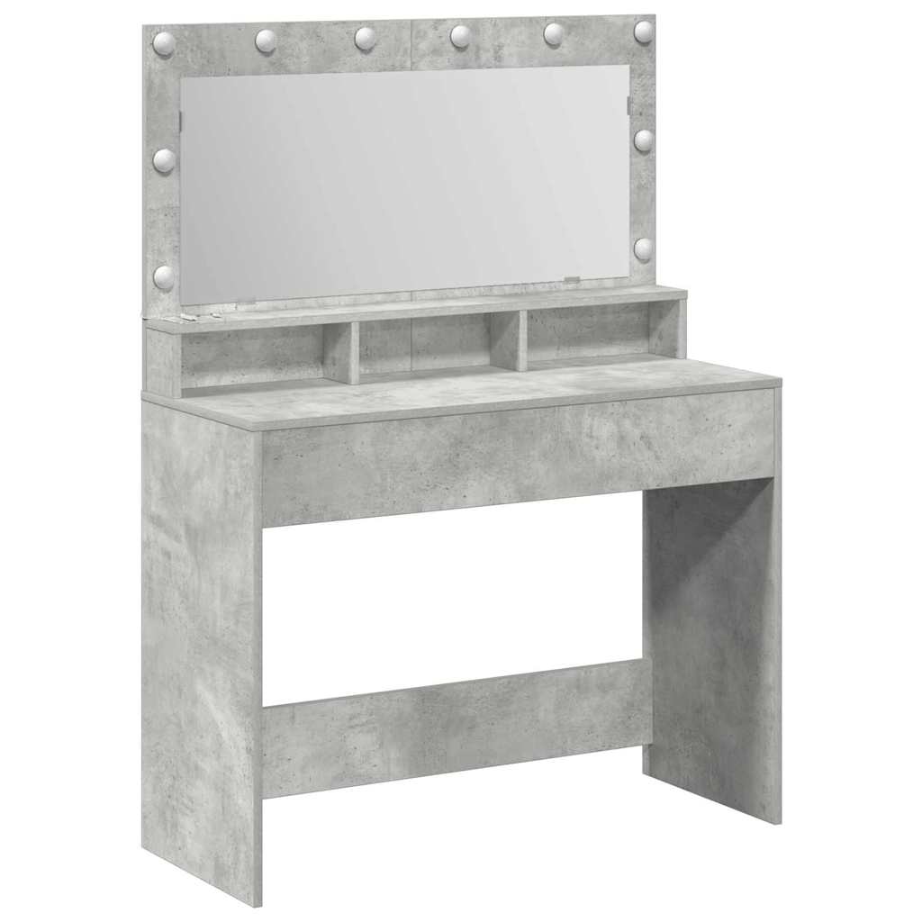 vidaXL Dressing Table Concrete Grey 100 x 41 x 135 cm Engineered Wood 2