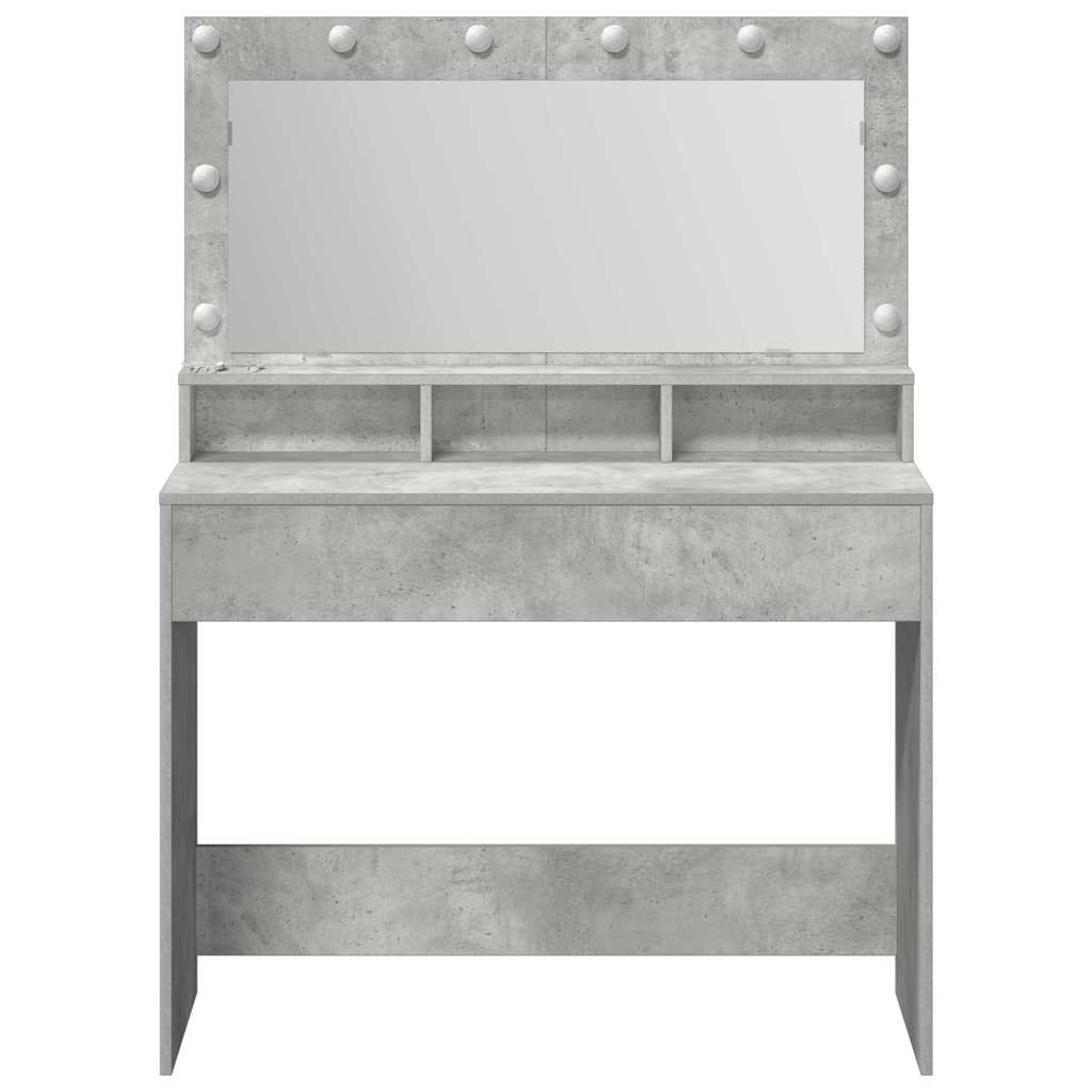 vidaXL Dressing Table Concrete Grey 100 x 41 x 135 cm Engineered Wood 4