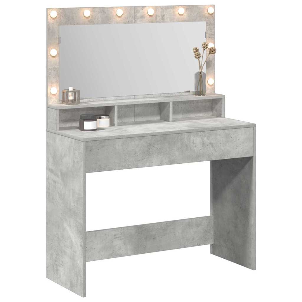 vidaXL Dressing Table Concrete Grey 100 x 41 x 135 cm Engineered Wood 3