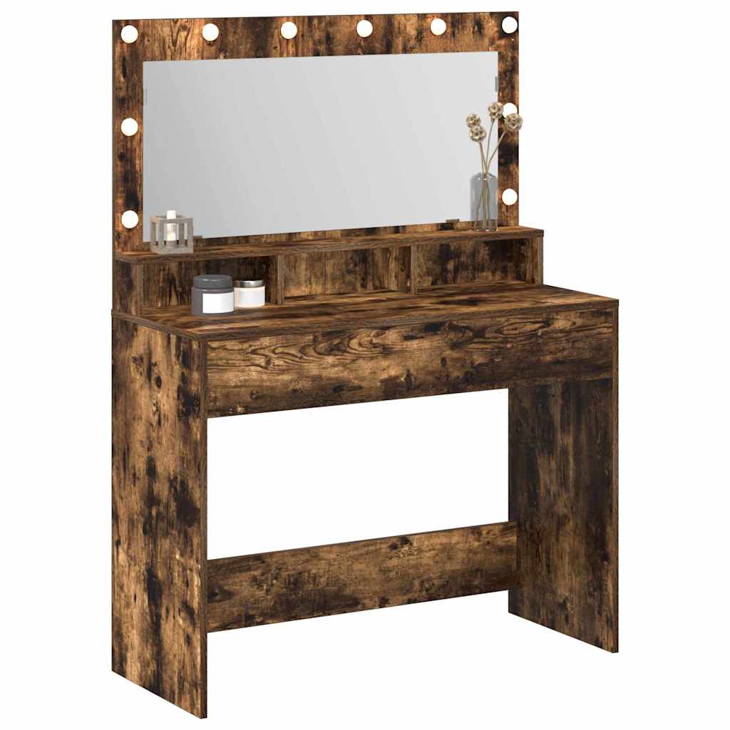 vidaXL Dressing Table Smoked Oak 100 x 41 x 135 cm Engineered Wood 3