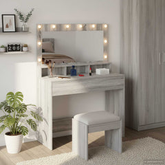 vidaXL Dressing Table Grey Sonoma 100 x 41 x 135 cm Engineered Wood 1