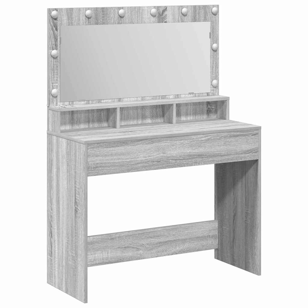 vidaXL Dressing Table Grey Sonoma 100 x 41 x 135 cm Engineered Wood 2