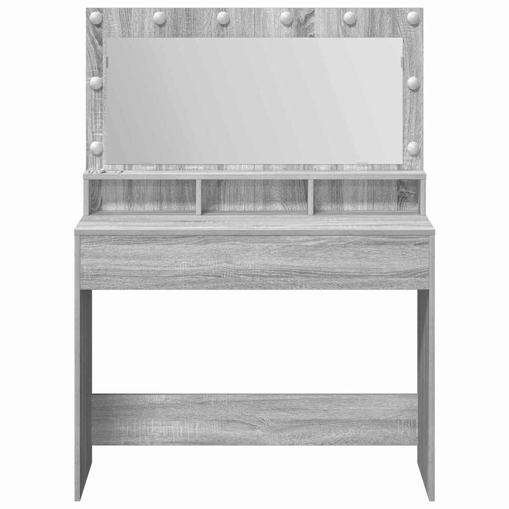 vidaXL Dressing Table Grey Sonoma 100 x 41 x 135 cm Engineered Wood 4