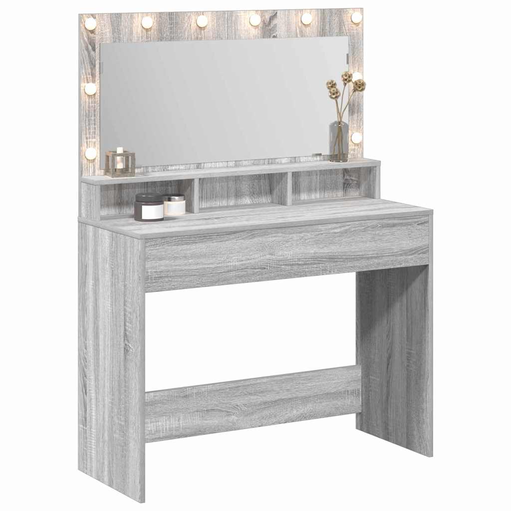 vidaXL Dressing Table Grey Sonoma 100 x 41 x 135 cm Engineered Wood 3