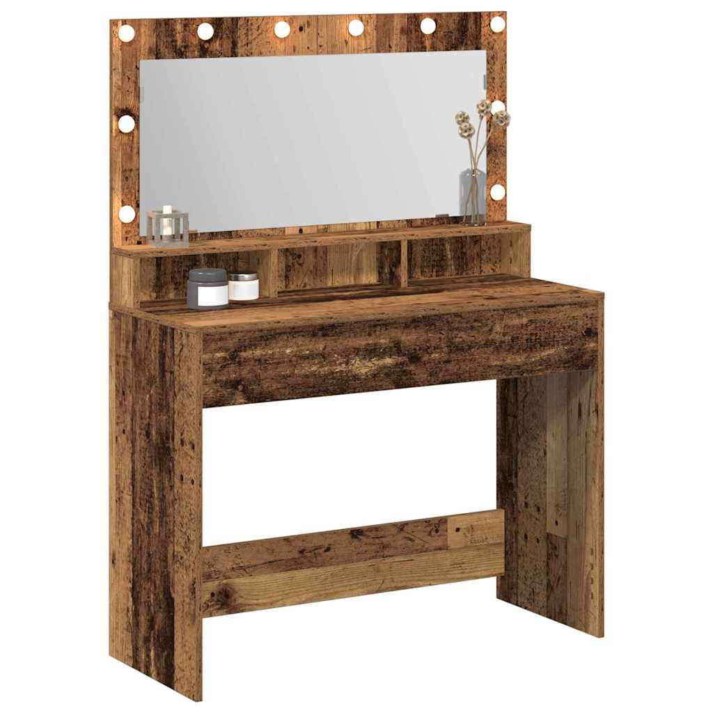 vidaXL Dressing Table Old Wood 100 x 41 x 135 cm Engineered Wood 3