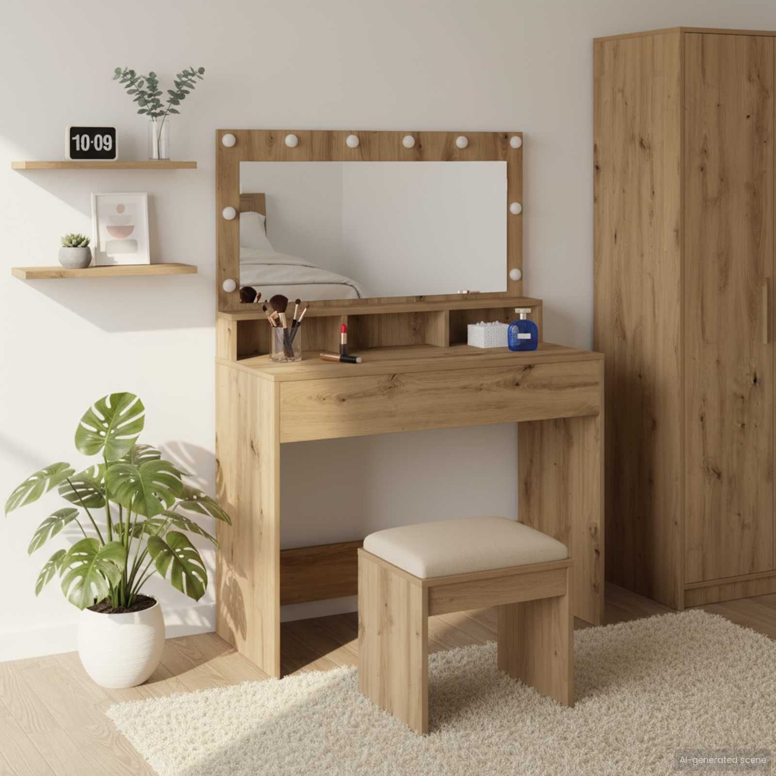 vidaXL Dressing Table Artisan Oak 100 x 41 x 135 cm Engineered Wood 1
