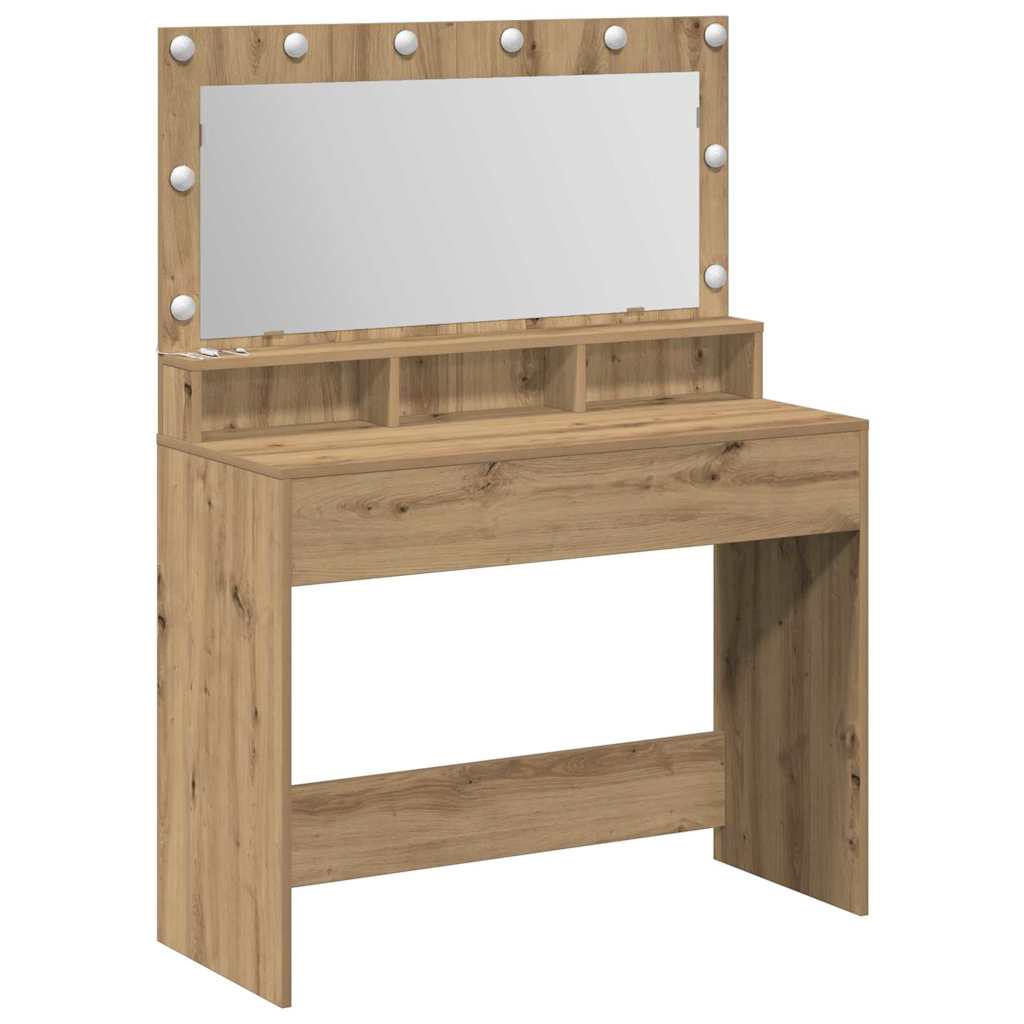 vidaXL Dressing Table Artisan Oak 100 x 41 x 135 cm Engineered Wood 2