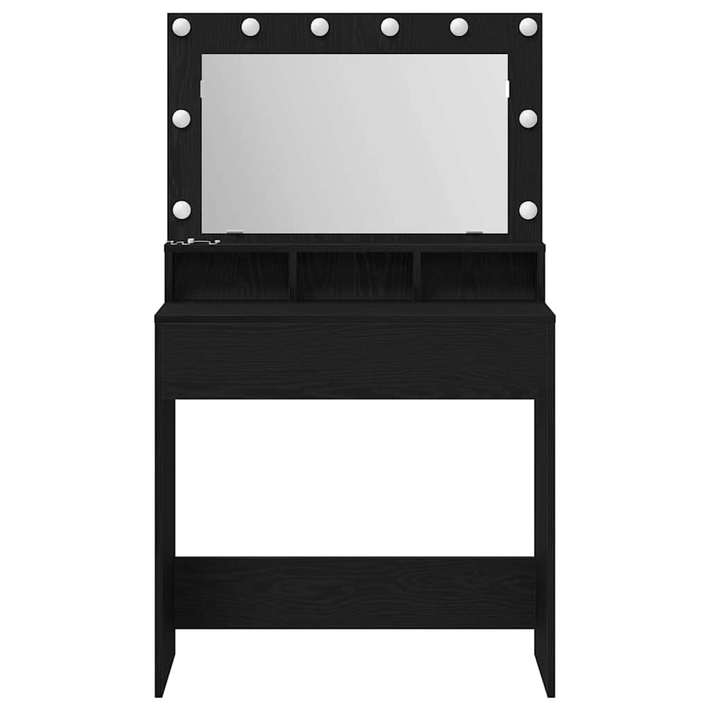 vidaXL Dressing Table Black Oak 75.5 x 41 x 135 cm Engineered Wood 4