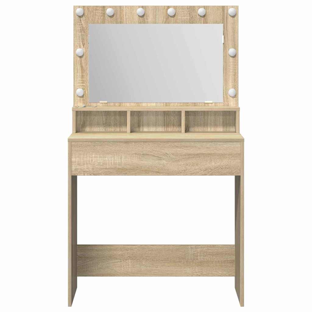 vidaXL Dressing Table Sonoma Oak 75.5 x 41 x 135 cm Engineered Wood 4