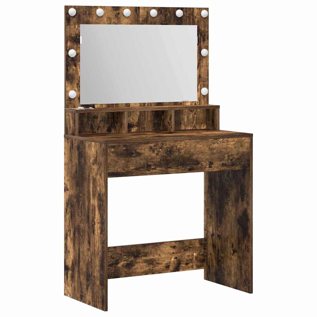 vidaXL Dressing Table Smoked Oak 75.5 x 41 x 135 cm Engineered Wood 2