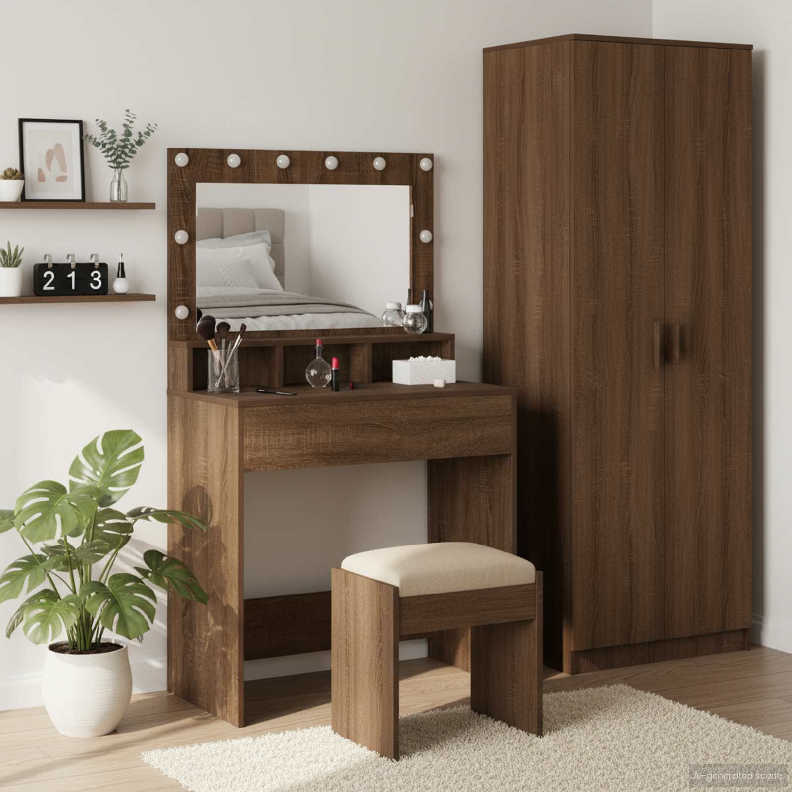 vidaXL Dressing Table Brown Oak 75.5 x 41 x 135 cm Engineered Wood 1