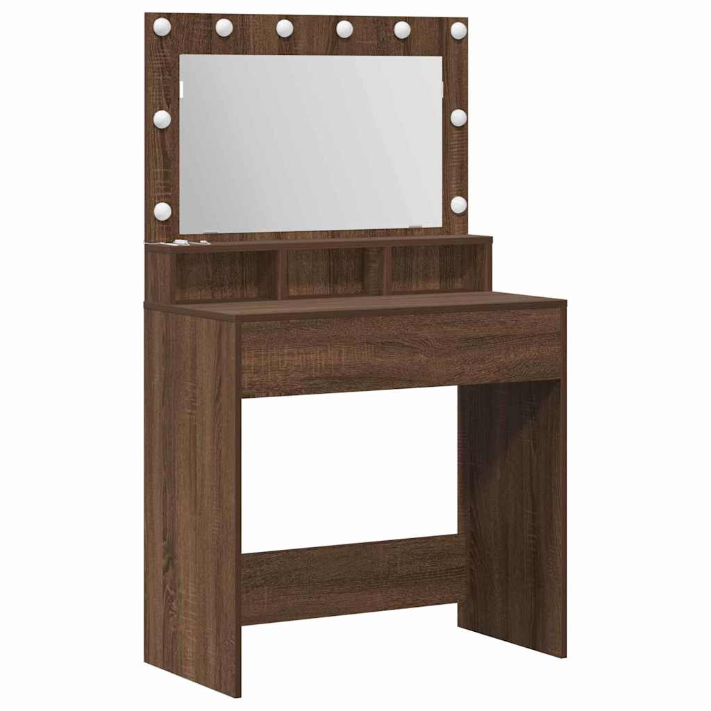 vidaXL Dressing Table Brown Oak 75.5 x 41 x 135 cm Engineered Wood 2