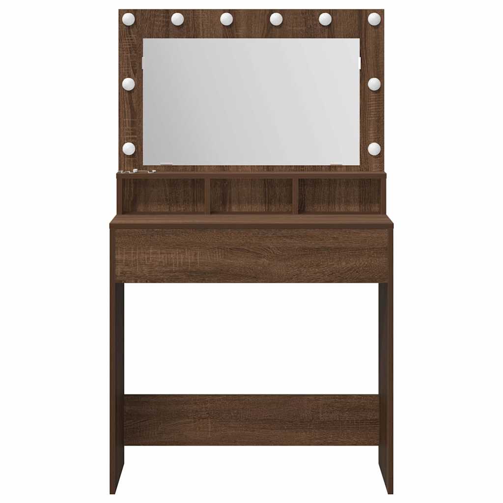 vidaXL Dressing Table Brown Oak 75.5 x 41 x 135 cm Engineered Wood 4