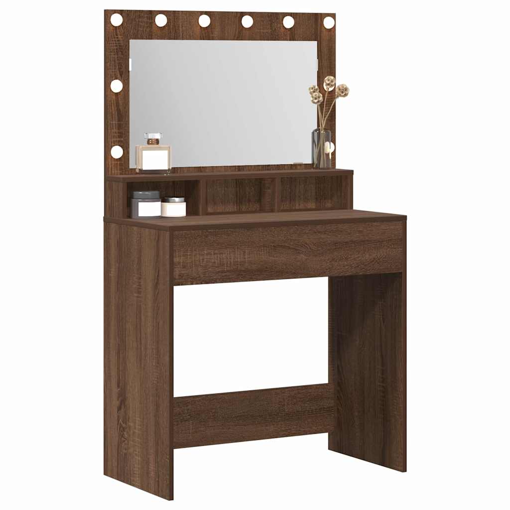 vidaXL Dressing Table Brown Oak 75.5 x 41 x 135 cm Engineered Wood 3