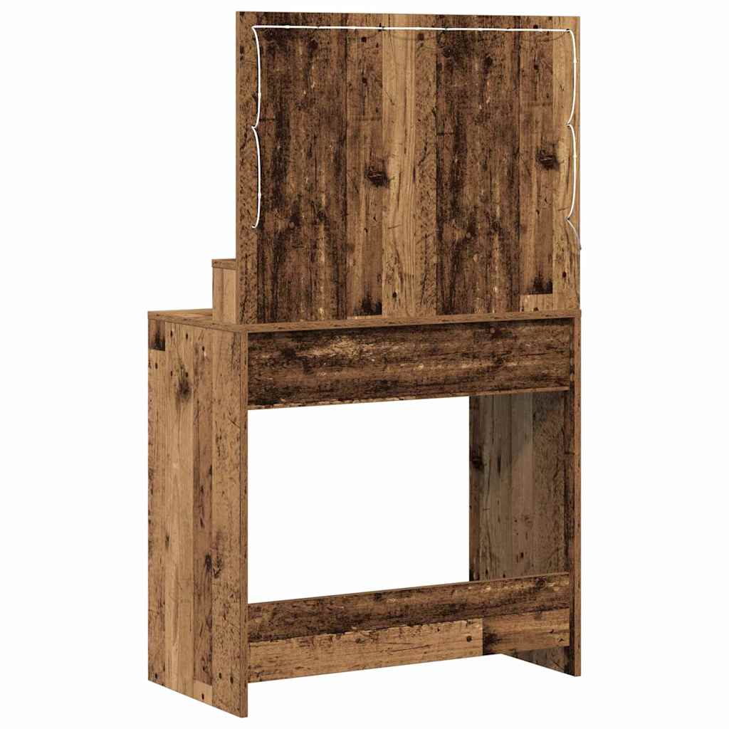 vidaXL Dressing Table Old Wood 75.5 x 41 x 135 cm Engineered Wood 6