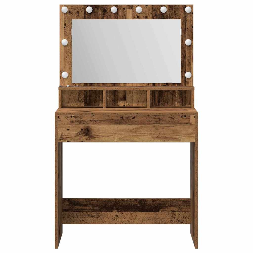 vidaXL Dressing Table Old Wood 75.5 x 41 x 135 cm Engineered Wood 4