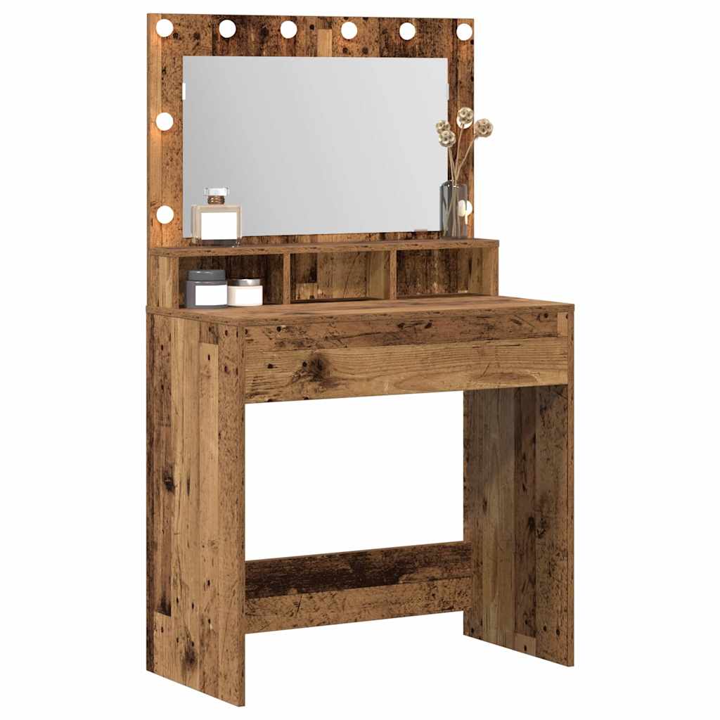 vidaXL Dressing Table Old Wood 75.5 x 41 x 135 cm Engineered Wood 3