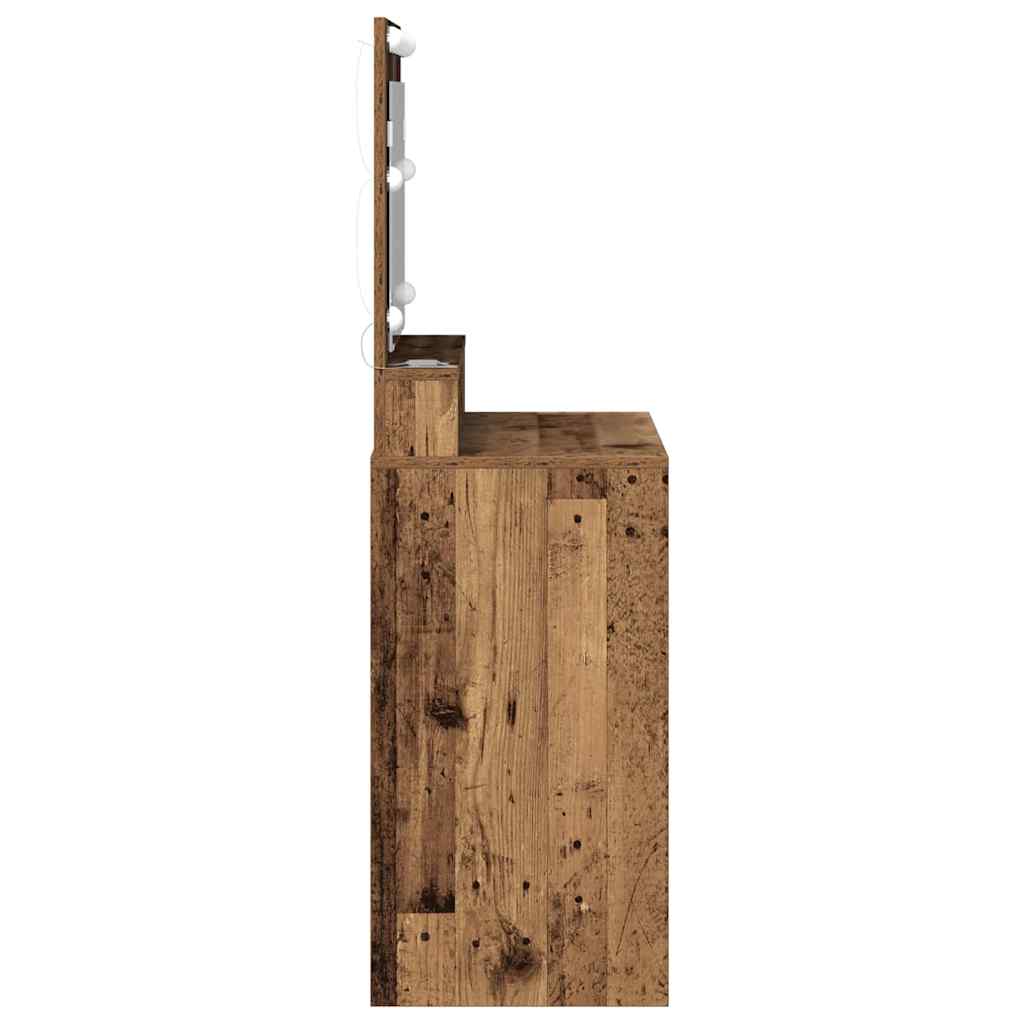 vidaXL Dressing Table Old Wood 75.5 x 41 x 135 cm Engineered Wood 5