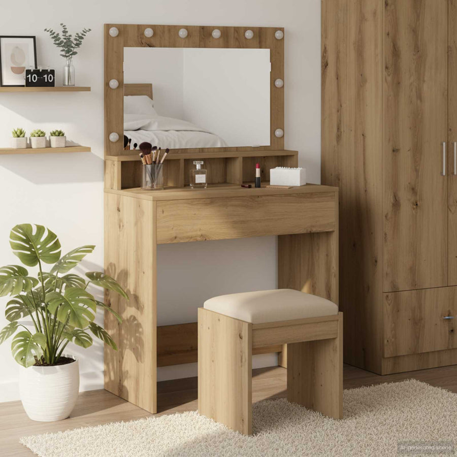 vidaXL Dressing Table Artisan Oak 75.5 x 41 x 135 cm Engineered Wood 1