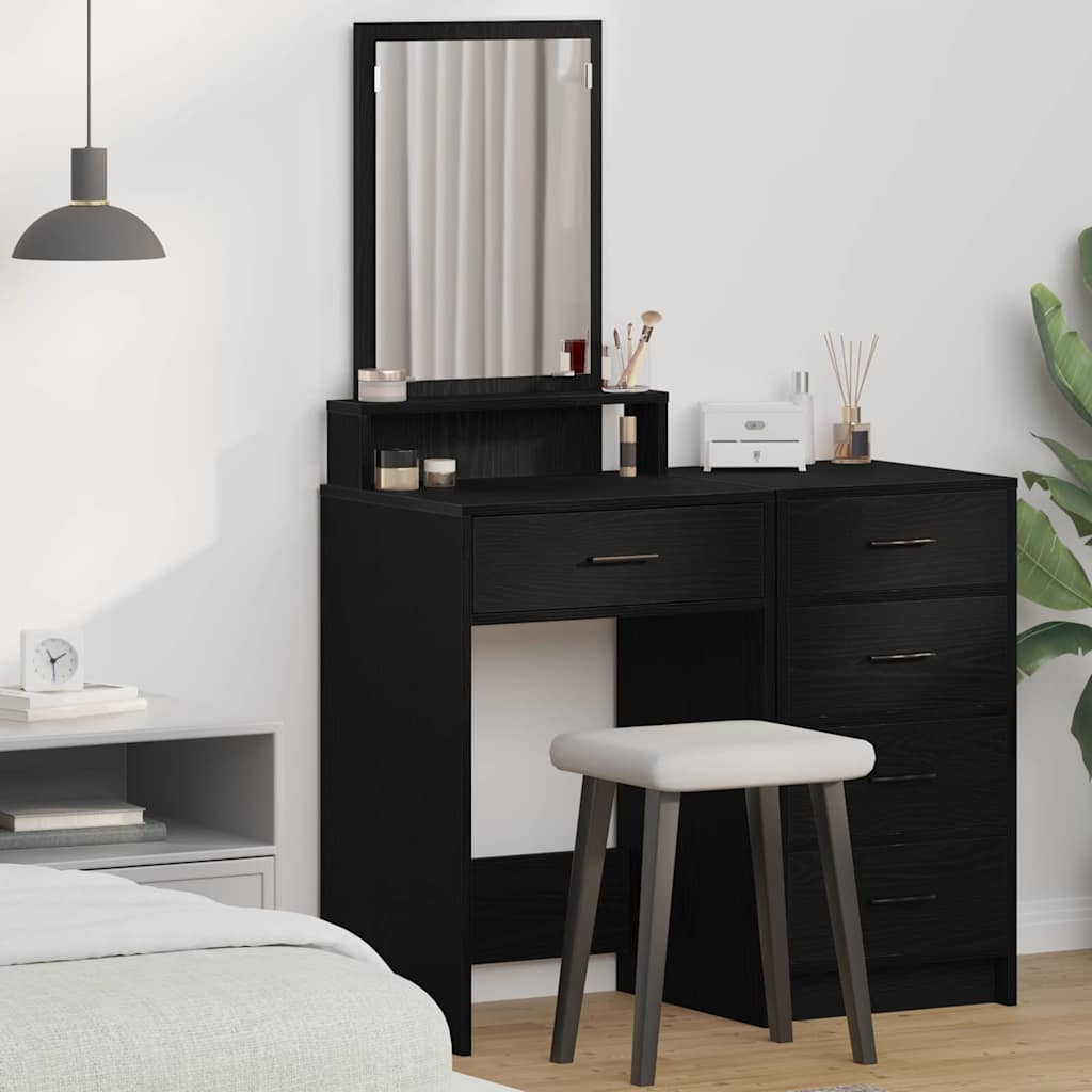 vidaXL Dressing Table Black Oak 50 x 41 x 140 cm Engineered Wood 1