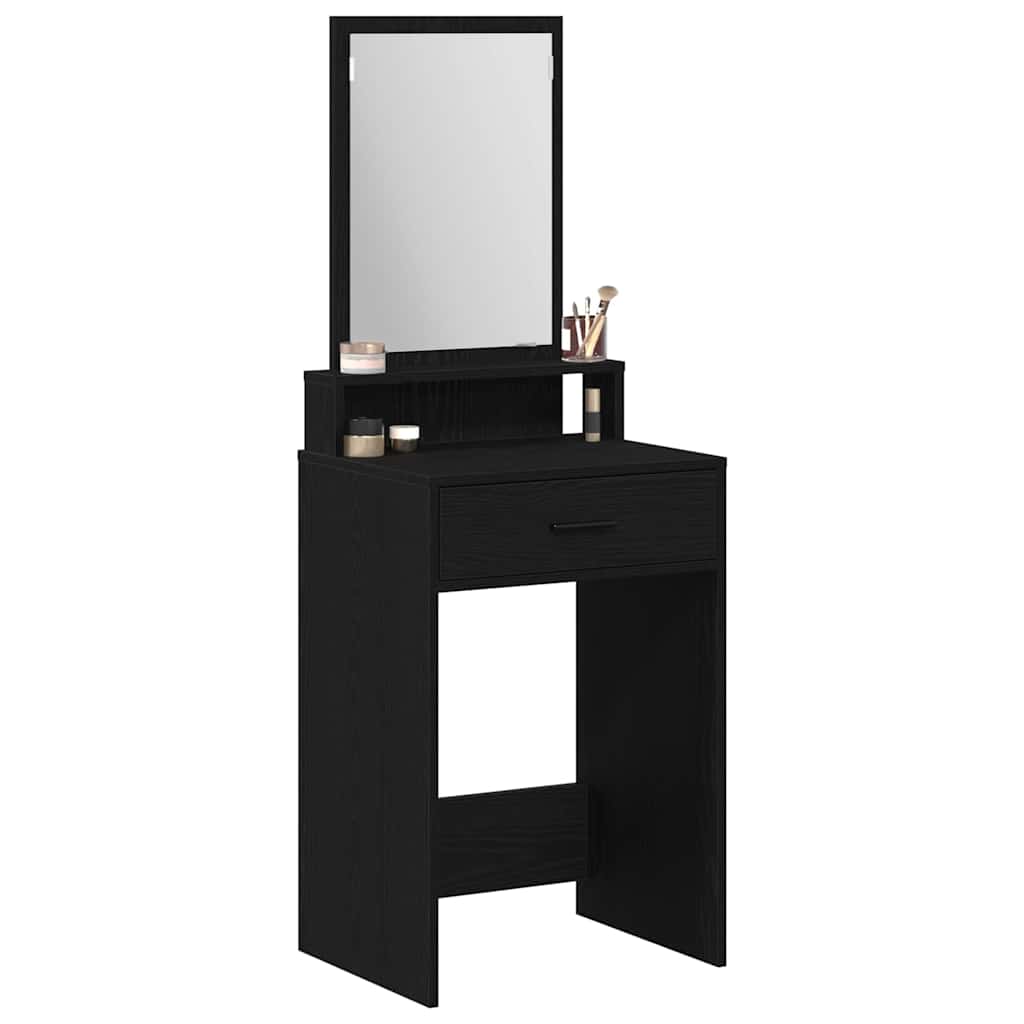 vidaXL Dressing Table Black Oak 50 x 41 x 140 cm Engineered Wood 3