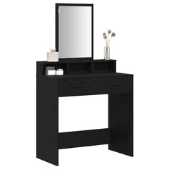 vidaXL Dressing Table Black Oak 79 x 41 x 140 cm Engineered Wood 3