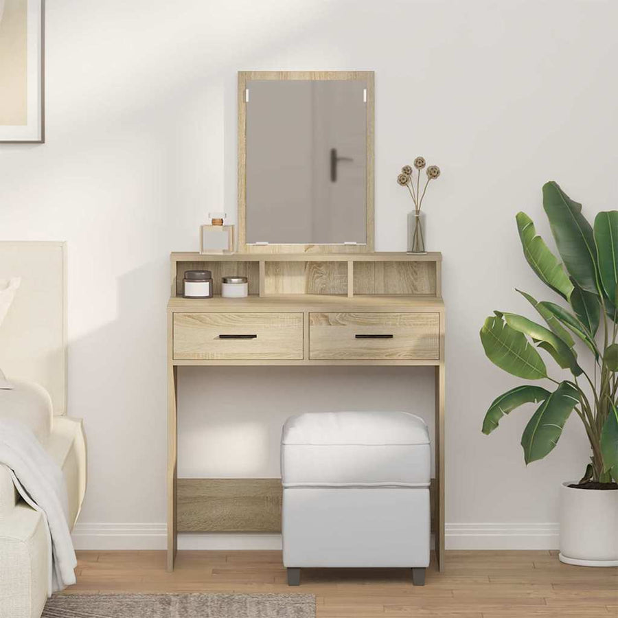 vidaXL Dressing Table Sonoma Oak 79 x 41 x 140 cm Engineered Wood 1