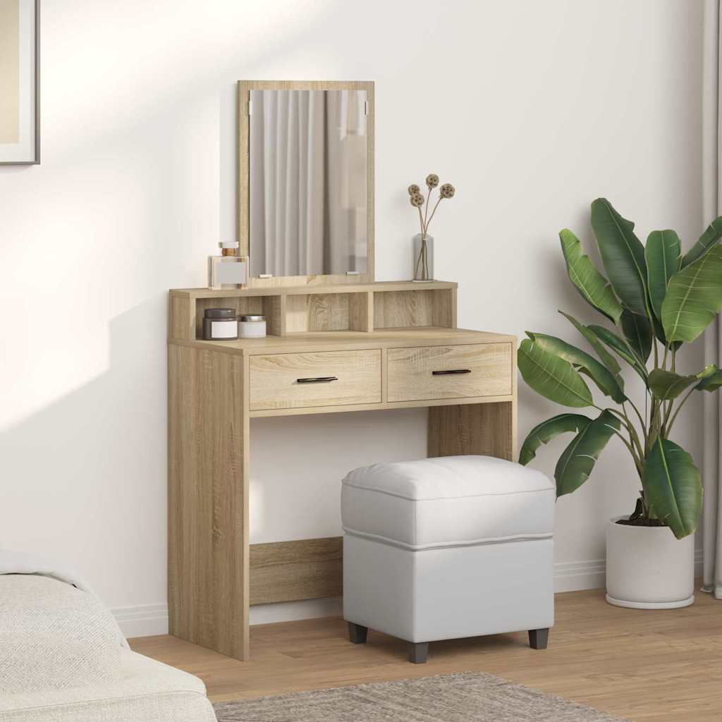 vidaXL Dressing Table Sonoma Oak 79 x 41 x 140 cm Engineered Wood 4