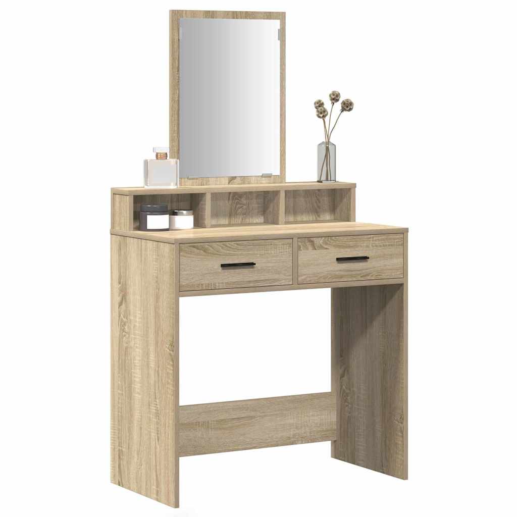 vidaXL Dressing Table Sonoma Oak 79 x 41 x 140 cm Engineered Wood 3