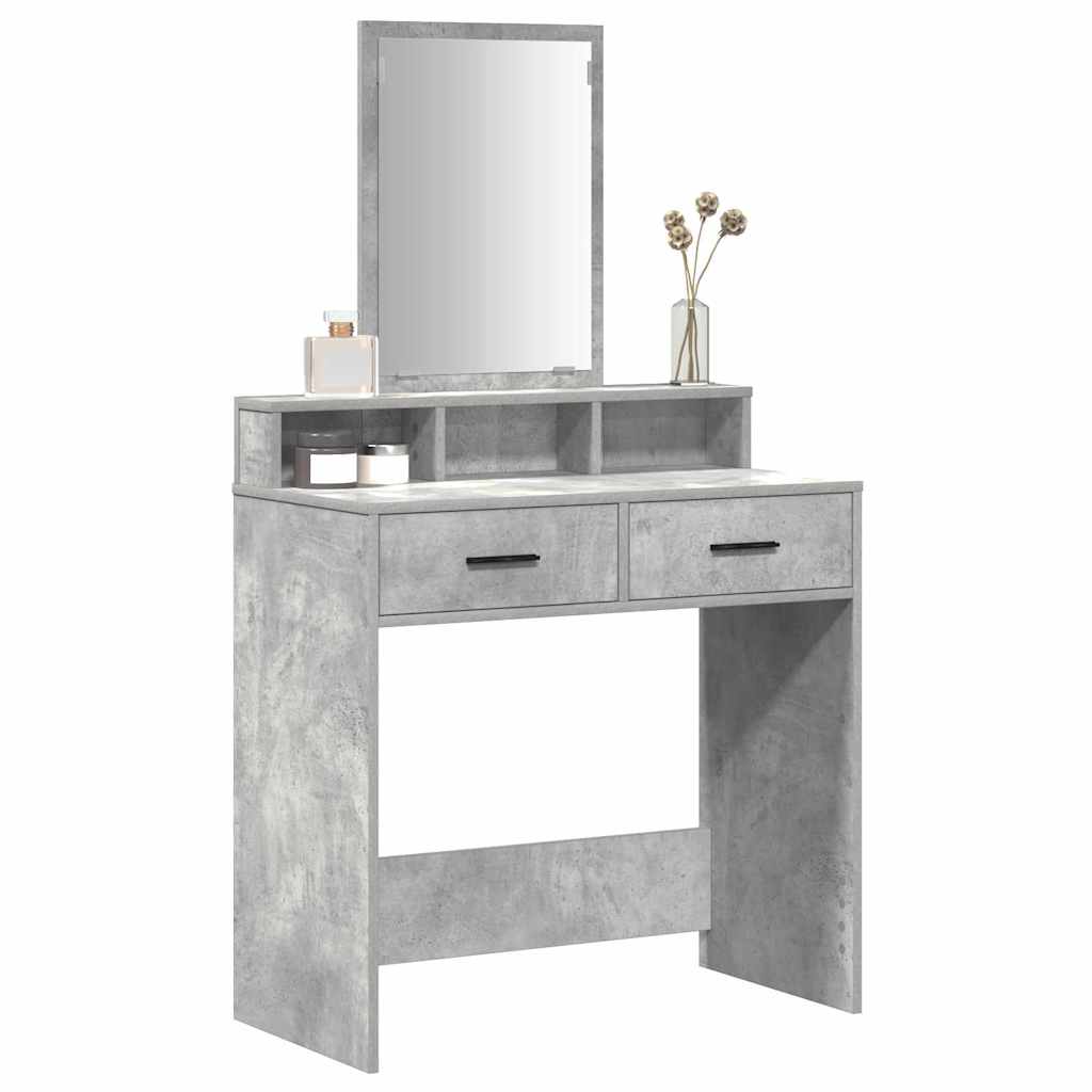 Dressing Table Engineered Wood 79 x 41 x 140 cm Concrete grey