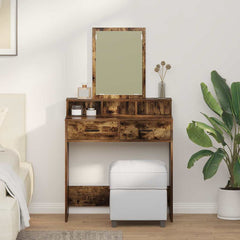 vidaXL Dressing Table Smoked Oak 79 x 41 x 140 cm Engineered Wood 1