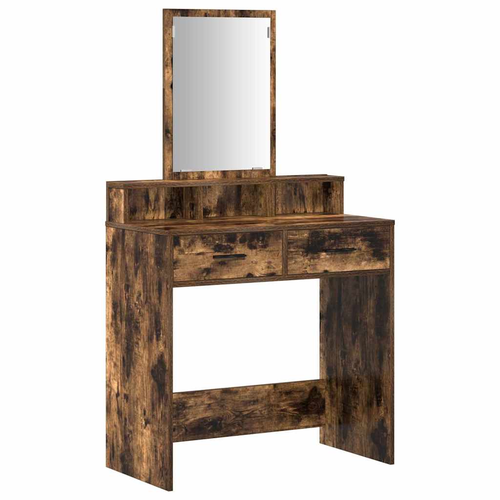 vidaXL Dressing Table Smoked Oak 79 x 41 x 140 cm Engineered Wood 2